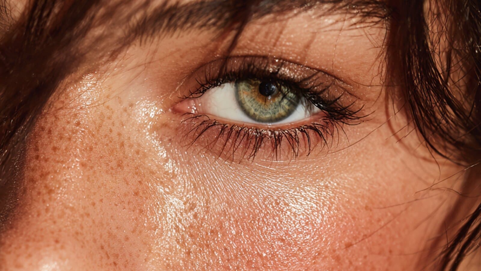 Close-up of a woman's eye with clean, natural lashes